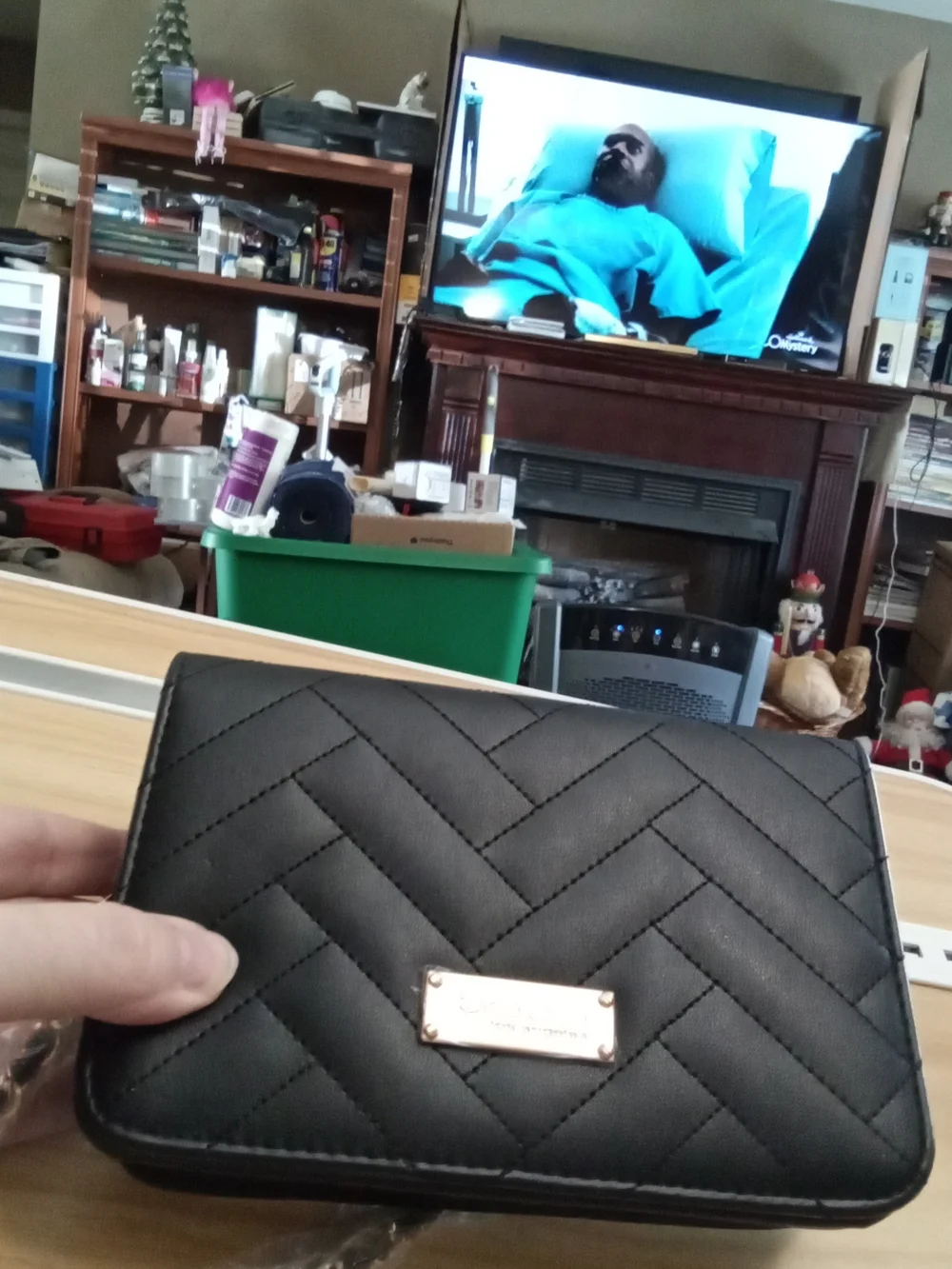 bebe Black Quilted Crossbody Purse